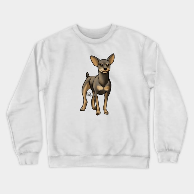 Dog - Miniature Pinscher - Black and Tan Crewneck Sweatshirt by Jen's Dogs Custom Gifts and Designs